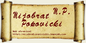 Mijobrat Popovicki vizit kartica
